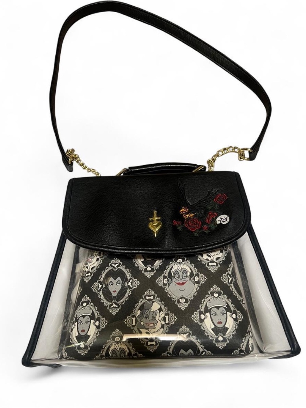 Loungefly Disney villains clear crossbody bag